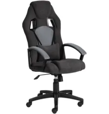 Игровое геймерское кресло TetChair Driver флок/ткань, черный/серый
