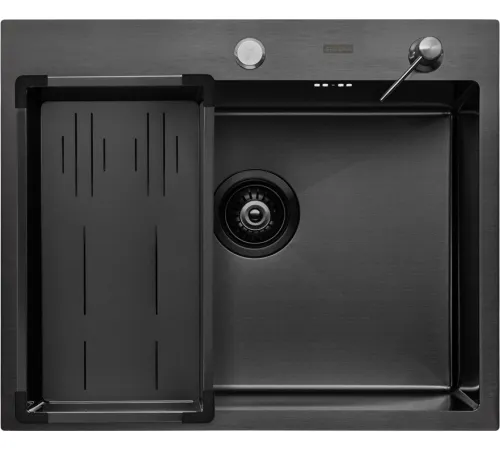 Кухонная мойка ARFEKA Eco AR мойка 600*500, коландер G, дозатор Black