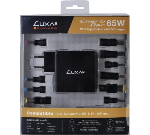 Сетевое зарядное LUXA2 EnerG Bar 65W PO-UWC-PC65BK-01