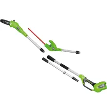 Кусторез + высоторез Greenworks G40PSH без АКБ