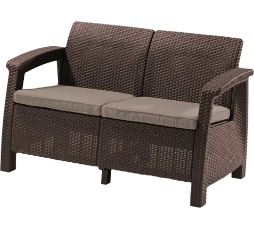 Садовый диван Keter Corfu Love Seat коричневый