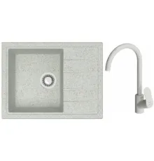 Кухонная мойка Berge BR-5850 + смеситель AM.PM Like F8007133 серый