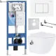 Унитаз подвесной Roxen Antares Bidet в комплекте с инсталляцией StounFix Dual Fresh 6 в 1 868648 кнопка: брашированное золото матовая