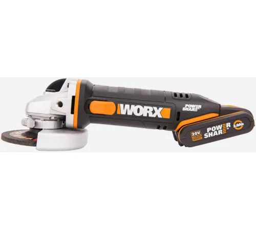 Угловая шлифмашина Worx WX800 с 2-мя АКБ, кейс