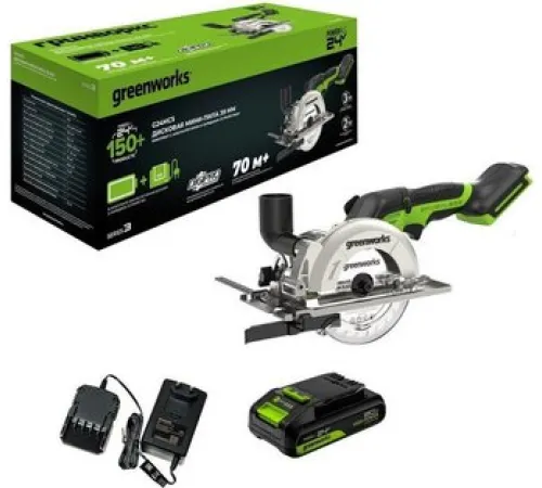 Дисковая циркулярная пила Greenworks G24MCS 1501207CUA с 1-им АКБ