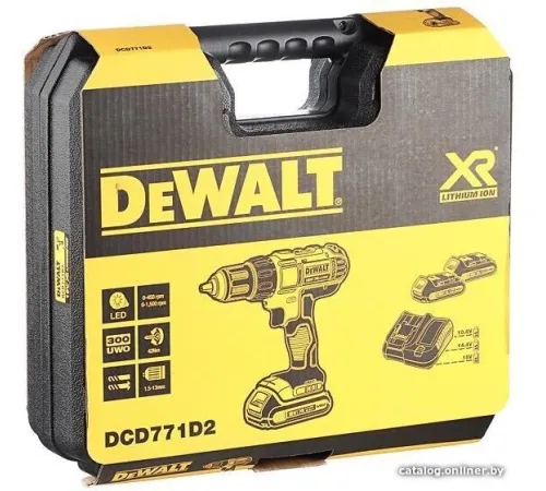 Дрель-шуруповерт DeWalt DCD771D2 с 2-мя АКБ 2 Ah