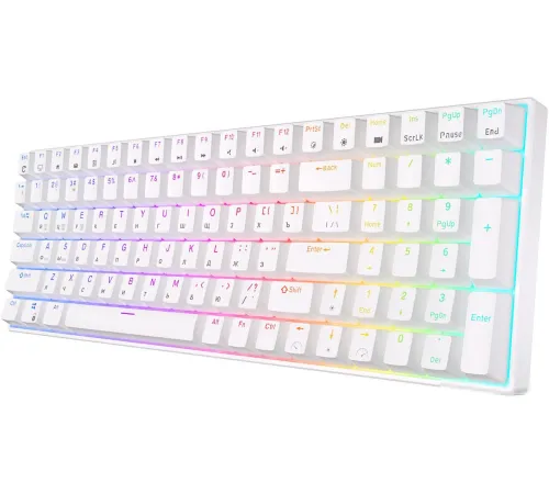 Клавиатура Royal Kludge RK100 RGB белый, RK Red