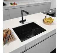 Кухонная мойка ARFEKA ECO AR 550*450 BLACK PVD NANO DECOR VOLCANIC ROCK