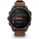 Умные часы Garmin Fenix 8 Pro 47 мм карбоновый серый, коричневый кожаный ремешок