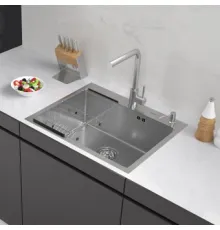 Кухонная мойка ARFEKA ECO AR мойка 600*500, коландер F, дозатор SATIN DECOR MILLET