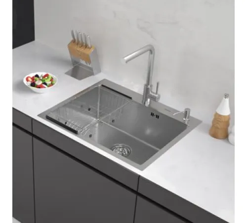 Кухонная мойка ARFEKA ECO AR мойка 600*500, коландер F, дозатор SATIN DECOR MILLET
