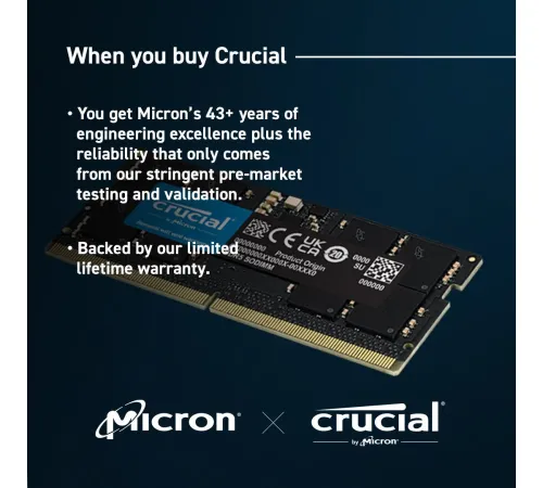Оперативная память Crucial 32ГБ DDR5 SODIMM 5600 МГц CT32G56C46S5