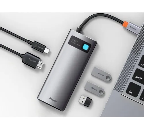 USB-хаб Baseus Metal Gleam Series Multifunctional HUB Type-C Hub Docking Station CAHUB-CX0G