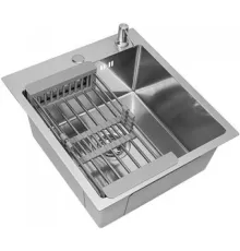 Кухонная мойка Diamond 450*500, коландер, дозатор SATIN DECOR