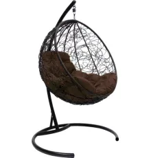 Подвесное кресло M-Group Круг 11050405 черный ротанг/коричневая подушка