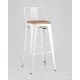 Стул Stool Group Tolix Wood со спинкой YD-H675E-W LG-02 белый глянцевый/светлое дерево