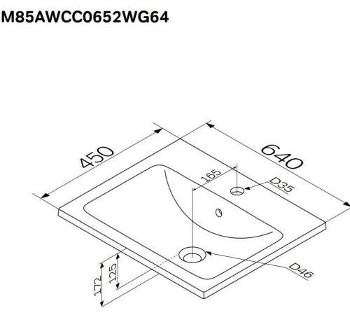 Умывальник AM.PM X-Joy M85AWCC0652WG64