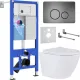 Унитаз подвесной Roxen Antares One Rimless 6 в 1 StounFix Dual Fresh 624013 оружейная сталь/металл