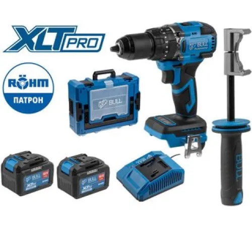 Ударная дрель-шуруповерт Bull SR 1806 R-series Xcase XLTpro 2329060 с 2-мя АКБ, кейс