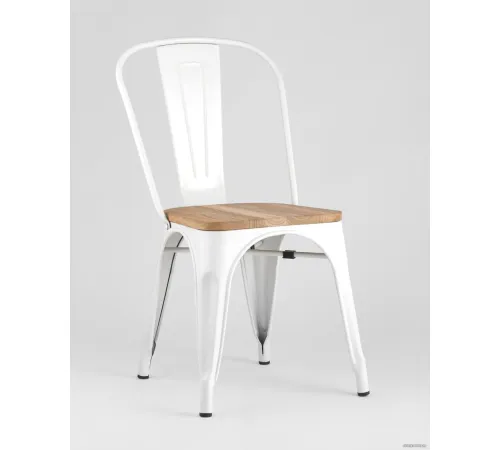 Стул Stool Group Tolix wood белый глянцевый
