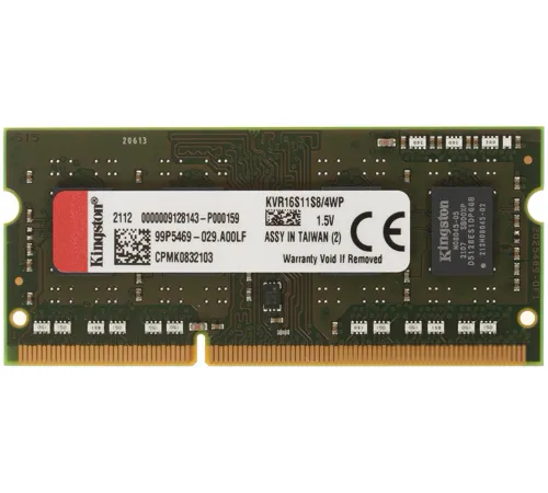 Оперативная память Kingston ValueRAM 4GB DDR3 SODIMM PC3-12800 KVR16S11S8/4WP