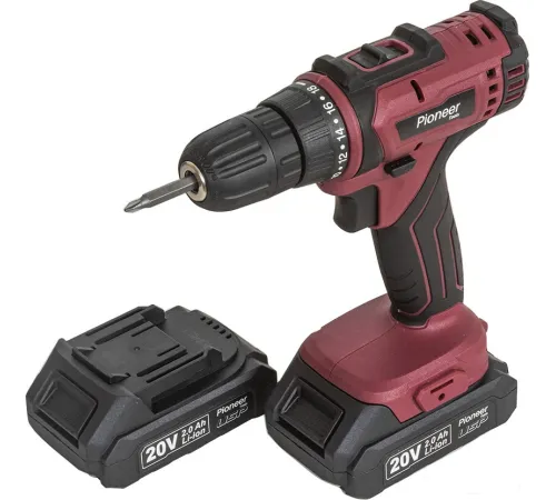 Дрель-шуруповерт Pioneer Tools CD-M2002C-USP с 2-мя АКБ, кейс, оснастка