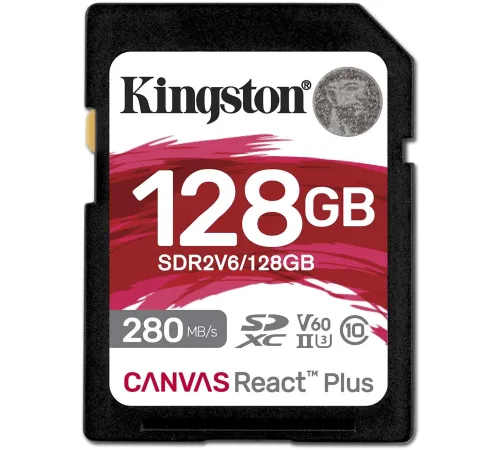 Карта памяти Kingston Canvas React Plus SDXC 128GB SDR2V6/128GB