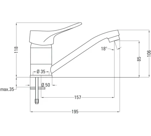 Смеситель Deante Vero BOW 026M
