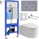 Унитаз подвесной Roxen Royal Matt в комплекте с инсталляцией StounFix Dual Fresh 6 в 1 968253 кнопка: серый бетон