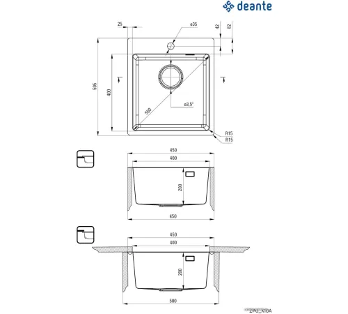 Кухонная мойка Deante ZPO 010A