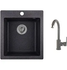 Кухонная мойка Granula GR-4201 + смеситель 35-05 графит