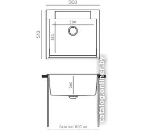 Кухонная мойка Polygran Argo 560 светло-серый