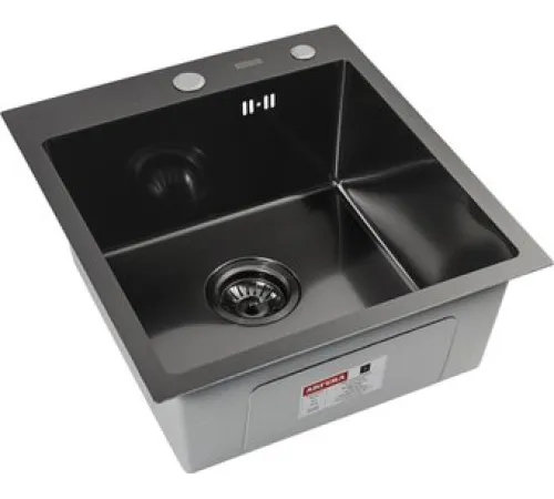 Кухонная мойка ARFEKA ECO AR 450*500 BLACK PVD NANO DECOR MILLET GRAINS
