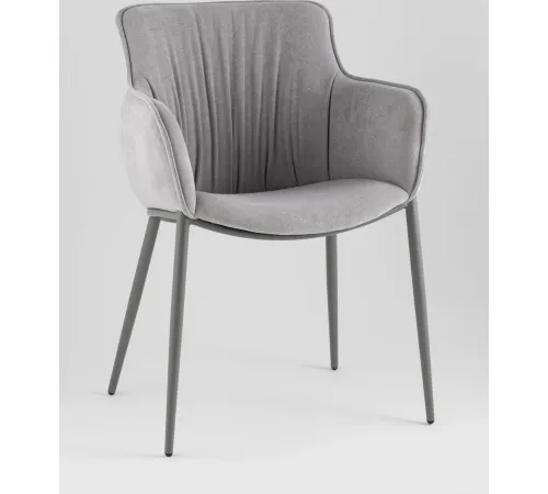 Стул с подлокотниками Stool Group Твигги LV-118-RlS-08-7005 шенилл серый/серый