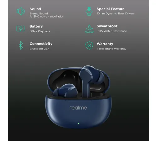 Наушники Realme Buds T110 темно-синий
