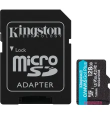 Карта памяти Kingston Canvas Go! microSDXC 128GB SDCG4/128GB с адаптером