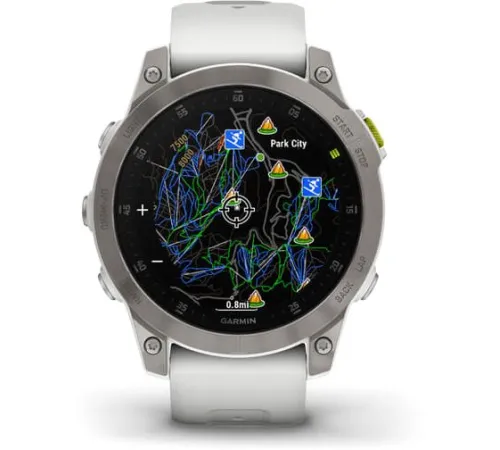 Умные часы Garmin Epix Sapphire Gen 2 серебристый титан/белый