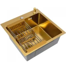 Кухонная мойка Diamond 500*500, коландер, дозатор GOLD DECOR