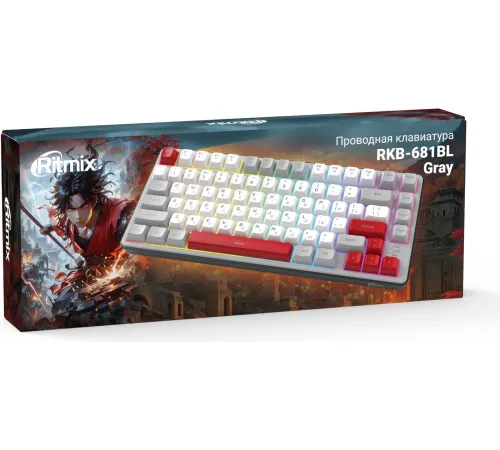 Клавиатура Ritmix RKB-681BL серый/белый
