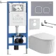 Унитаз подвесной Roxen Royal Matt в комплекте с инсталляцией StounFix Dual Fresh 6 в 1 968280 кнопка: серый бетон