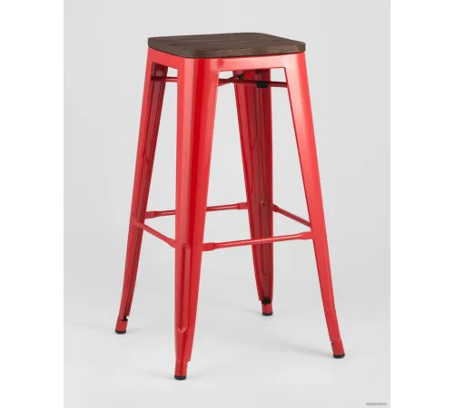 Табурет Stool Group TOLIX WOOD барный красный глянцевый