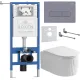Унитаз подвесной Roxen Royal Matt в комплекте с инсталляцией StounFix Dual Fresh 6 в 1 968226 кнопка: серый бетон