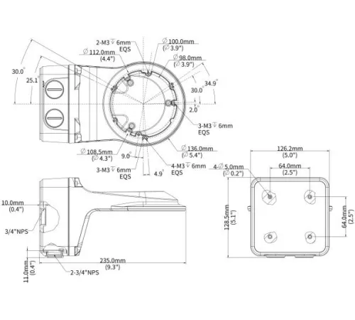 Крепление для камер видеонаблюдения Uniview TR-JB07/WM03-F-IN-V2