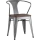 Стул с подлокотниками Stool Group Tolix ARM wood c подлокотниками серебристый