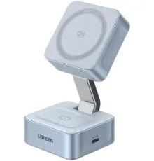 Беспроводное зарядное Ugreen MagFlow 2-in-1 W752 55960 голубой