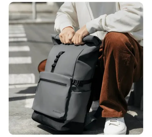 Городской рюкзак Xiaomi Roll Top Casual Backpack BHR9055GL серый/черный