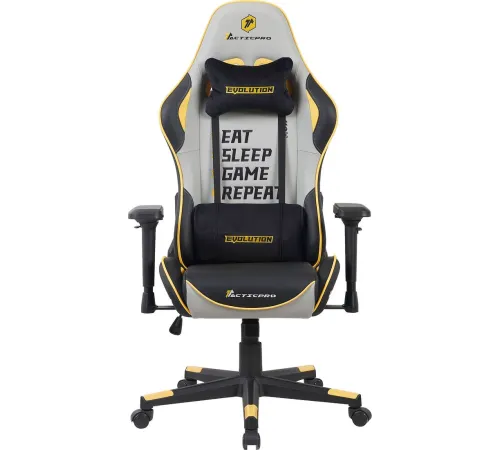 Игровое геймерское кресло Evolution Tactic PRO Special edition D2 черный/серый/желтый