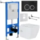 Унитаз подвесной Roxen Cube Bidet One Rimless 6 в 1 StounFix Dual Fresh 508149 кнопка: черный матовый