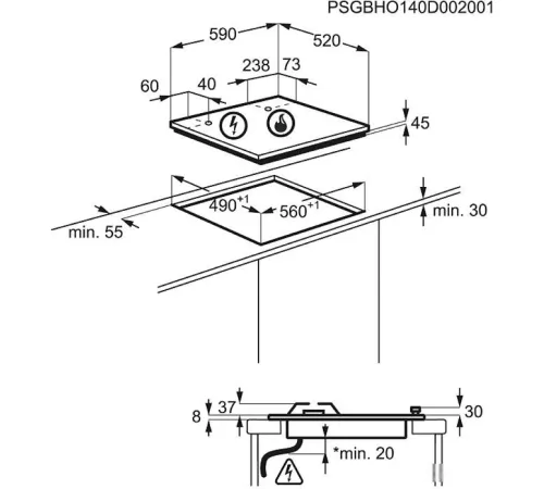 Варочная панель Electrolux EGS6436WW
