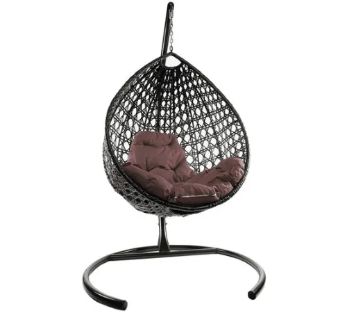 Подвесное кресло M-Group Капля Люкс 11030205 коричневый ротанг/коричневая подушка